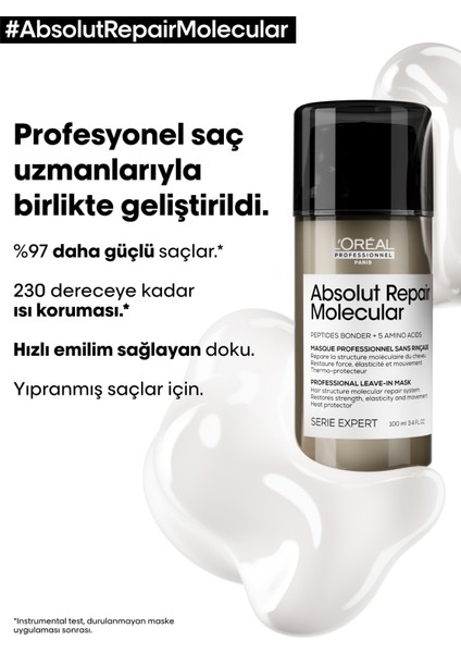 L'Oréal Professionnel Serie Expert Absolut Repair Molecular Durulanmayan Saç Bakım Maskesi 100ml