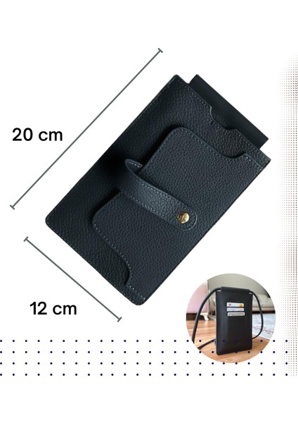 Hakiki Deri Kadın Omuz Çantası, Uzun Askılı Kol Çantası Kartlık ve Bütün Telefonlara Uygun