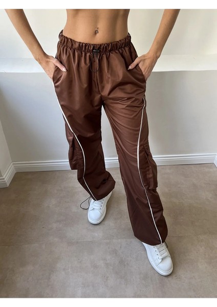 Y2K Harajuku Şerit Detay Kargo Paraşüt Pantolon/eşofman Altı