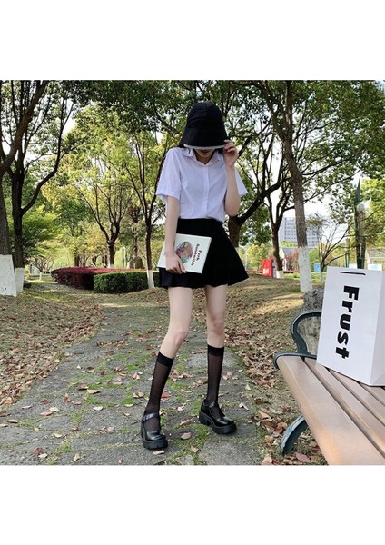 Siyah Oxford Harajuku Tarz Lolita Ayakkabı