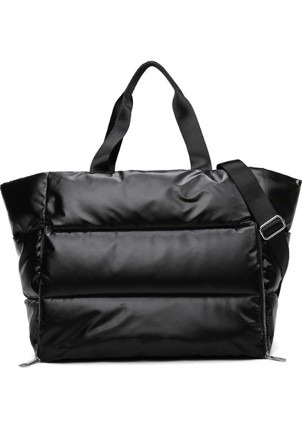 Kış Yeni Büyük Kapasiteli Omuz Çantası Kadınlar Için Su Geçirmez Naylon Çanta Omuz, Siyah (Yurt Dışından)