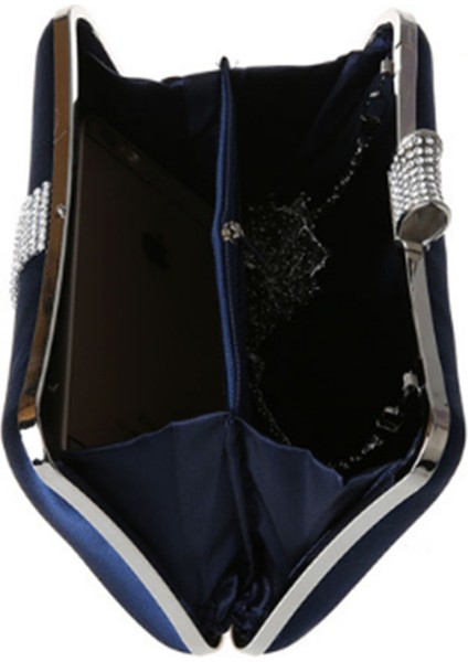 Bayan Saten Diamante Debriyaj Taklidi Akşam Gelin Balo Parti Çanta Crossbody Çanta Zincir Çanta (Mavi) (Yurt Dışından) fırsatları