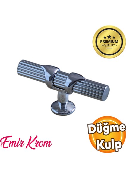 Emir Krom Metal Düğme Tek Vidalı Çekmece Mutfak Mobilya Dolabı Dolap Kapak Kulbu