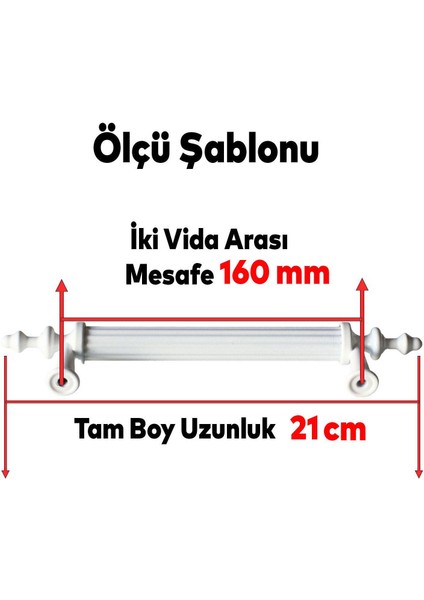 Polavit 160 mm Kulp Sert Plastik Beyaz Çekmece Mobilya Mutfak Dolap Kulbu 5 Adet fiyatları