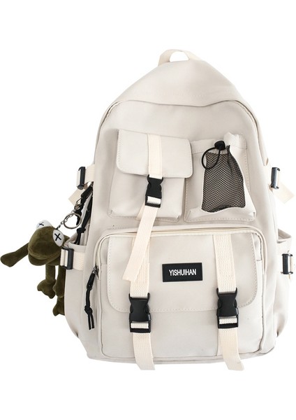 Sırt Çantası Kadın Büyük Kapasiteli Öğrenci Okul Çantası Erkek Rahat Trendy Seyahat Sırt Çantası Çok Fonksiyonlu Sırt Çantası (Yurt Dışından)