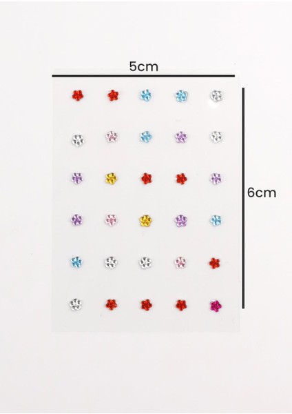 Çok Renkli Çiçek Figürlü Yüz Ve Tırnak Sticker
