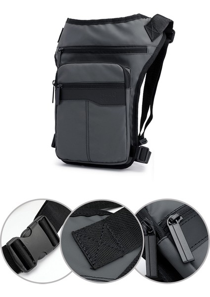 Motosiklet Kalça Kemeri Bel Fanny Paketi Sürme Seyahat Omuz Messenger Vücut Çantaları Oxford Kumaş Erkekler Uyluk Bacak Çantası Gri (Yurt Dışından) modelleri