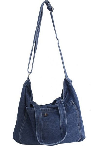 Yıkanmış Messenger Çanta Kız Öğrenci Omuz El Yelken Lacivert (Yurt Dışından)