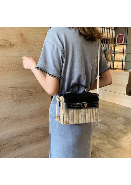 Kadınlar Için Hasır Çantalar Yaz Crossbody Çanta Bayanlar Küçük Çantalar ve Çantalar Kadın Seyahat Messenger Kahverengi (Yurt Dışından) modelleri