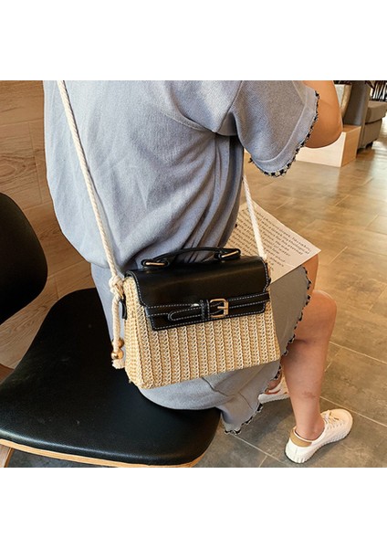 Kadınlar Için Hasır Çantalar Yaz Crossbody Çanta Bayanlar Küçük Çantalar ve Çantalar Kadın Seyahat Messenger Kahverengi (Yurt Dışından) fırsatları