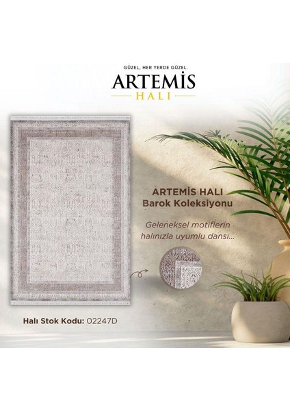 Barok Antrasit Bej Krem Retro Motifli Halı fiyatları