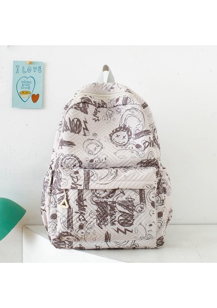 Trendy Graffiti Büyük Kapasiteli Sırt Çantası Büyük Kapasiteli Seyahat Çantası Öğrenci Sınıfı Bilgisayar Çantası (Yurt Dışından)