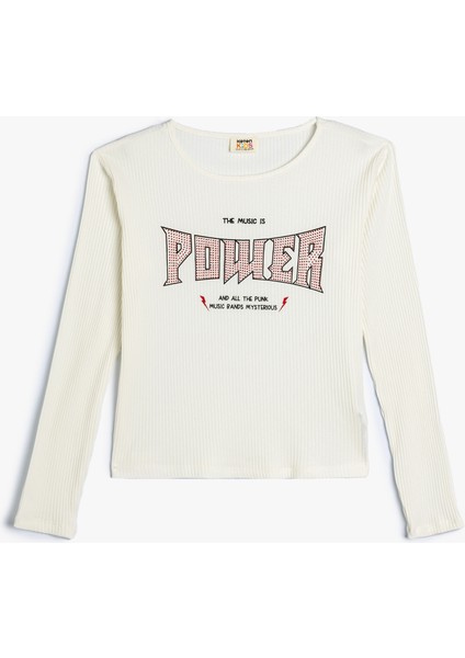 Tişört Uzun Kollu Bisiklet Yak Slogan Baskılı Kaşkorse