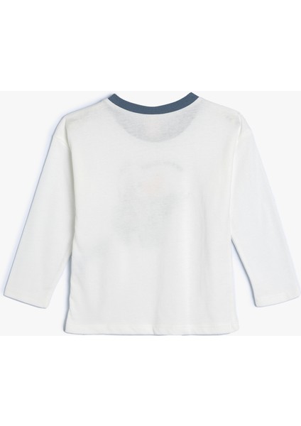 Tişört Hayvanlar Baskılı Uzun Kollu Bisiklet Yaka Pamuklu fiyatları