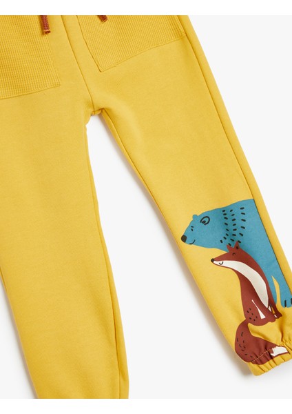 Jogger Eşofman Altı Hayvanlar Baskılı Beli Bağlamalı Pamuklu modelleri