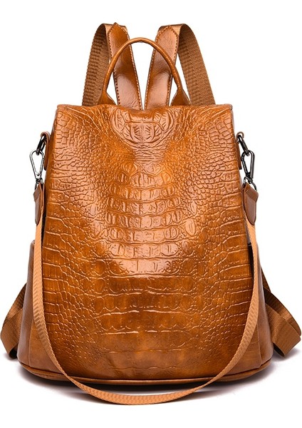 Moda Çanta Rahat Timsah Omuz Çantası Messenger Bayan Çanta Seyahat Kahverengi (Yurt Dışından)