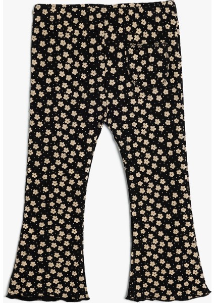 Ispanyol Paça Tayt Çiçekli Cep Detaylı Fitilli