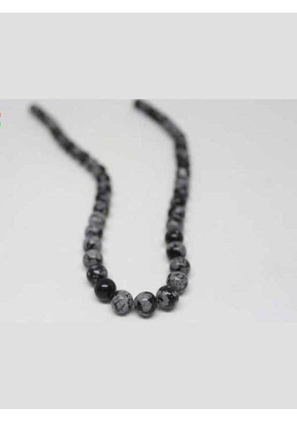 Çeyrek Dizi (9cm Uzunluğundadır!) Kar Tanesi Obsidyen Taşı Çeyrek Dizi 8mm modelleri