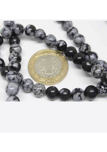 Çeyrek Dizi (9cm Uzunluğundadır!) Kar Tanesi Obsidyen Taşı Çeyrek Dizi 8mm fırsatları