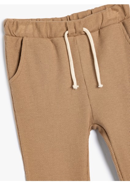 Basic Jogger Eşofman Altı Beli Bağlamalı Dokulu Pamuklu modelleri