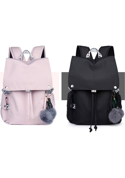 Kadın Sırt Çantaları Kız Öğrenci Laptop Çantası USB Şarj Jakı Okul Çantaları Genç Seyahat Pembe (Yurt Dışından) modelleri