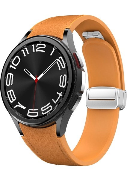 Samsung Galaxy Watch 6 Için Manyetik Toka Pu Silikon Kayış (Yurt Dışından)