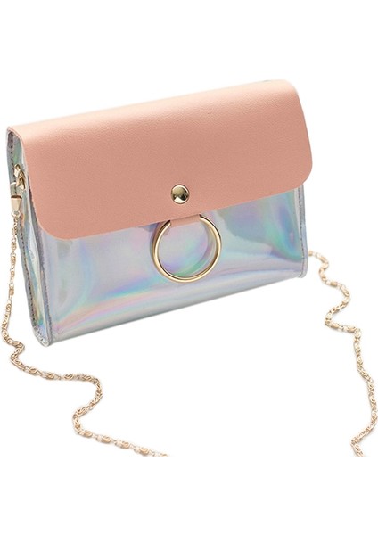 Kadınlar Için Crossbody Çanta Zincir Mini Omuz Daire Küçük Messenger Bayan Çanta ve Çantalar Akşam Debriyaj Çantalar (Pembe) (Yurt Dışından)