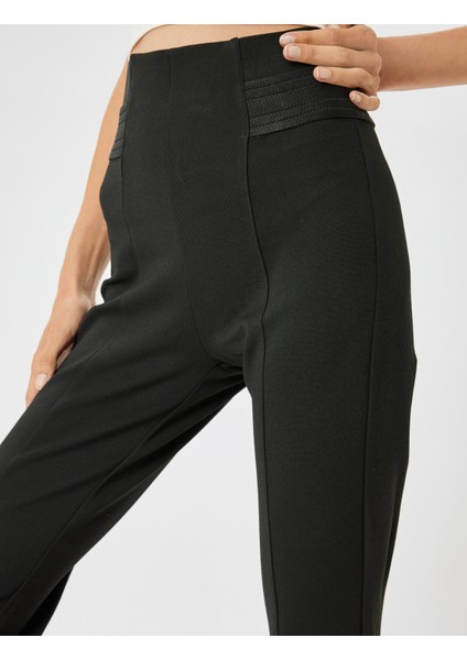 Nervürlü Tayt Yüksek Bel Lastikli Slim Fit indirimleri