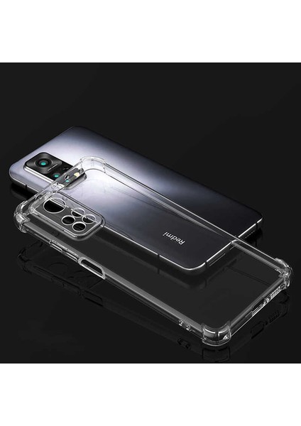 Xiaomi Redmi Note 11S Global Uyumlu Şeffaf Silikon Kılıf Darbe Önleyici Köşe ve Kamera Korumalı Yüksek Koruma