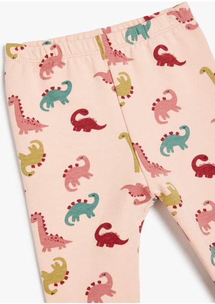 Tayt Dinozor Baskılı Beli Lastikli Pamuklu modelleri