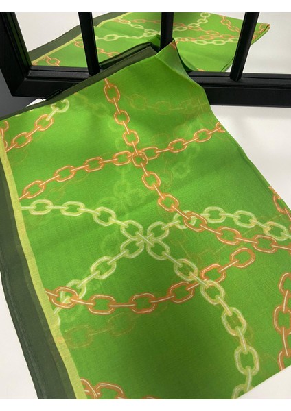 Armanda Zincir Desen Şal Yeşil Renk indirimleri