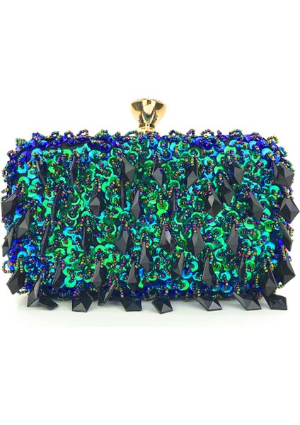 Kadın Debriyaj Düğün Çanta Taklidi Kristal Boncuklu Çanta Kokteyl Parti Gelin Balo Çanta Kadınlar Için (Yeşil) (Yurt Dışından) fırsatları