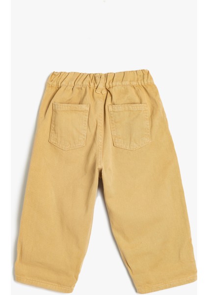 Kot Pantolon Beli Lastikli Pamuklu Cep Detaylı fiyatları