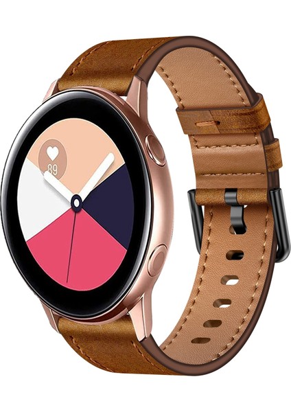 Samsung Galaxy Watch Active Için Metal Düğme Deri Kayış (Yurt Dışından)