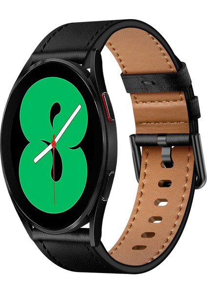 Samsung Galaxy Watch 4 Için Metal Düğme Deri Kayış (Yurt Dışından)