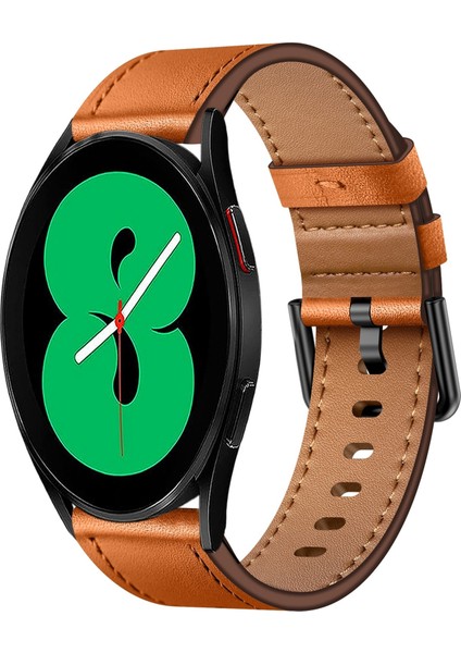 Samsung Galaxy Watch 4 Için Metal Düğme Deri Kayış (Yurt Dışından)