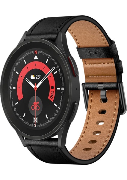 Samsung Galaxy Watch 5 Pro Için Metal Düğme Deri Kayış (Yurt Dışından)