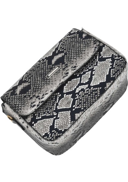 Çantalar Çok Yönlü Çantalar Yılan Derisi Desenli Omuz Çantası Günlük Messenger Çanta Gri (Yurt Dışından) fırsatları