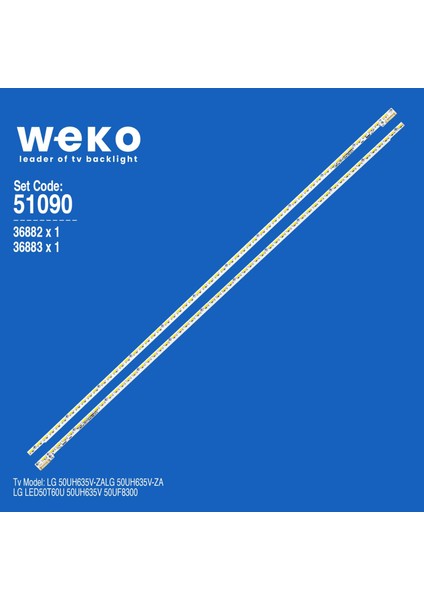 Wkset-6090 36882X1 36883X1 V500DK1-KS2-TL/REM02 2 Adet LED Bar (56LED)