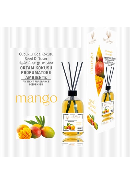 Elegance Vip Perfume Mango Reed Diffuser. Bambu Çubuklu Oda Kokusu 110 ml