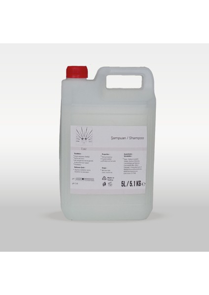 4 Adet Luz 5 Litre Bidonla Litrelik Otel, Kuaför, Berber ve Günlük Dökme Şampuan ve Duş Jeli