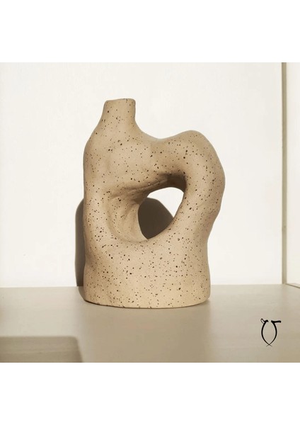 El Yapımı Benzersiz Şamdan: Zarafetin Seramik Ifadesi | Sameh Pottery 17X12X9 cm