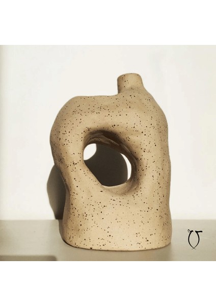 El Yapımı Benzersiz Şamdan: Zarafetin Seramik Ifadesi | Sameh Pottery 17X12X9 cm