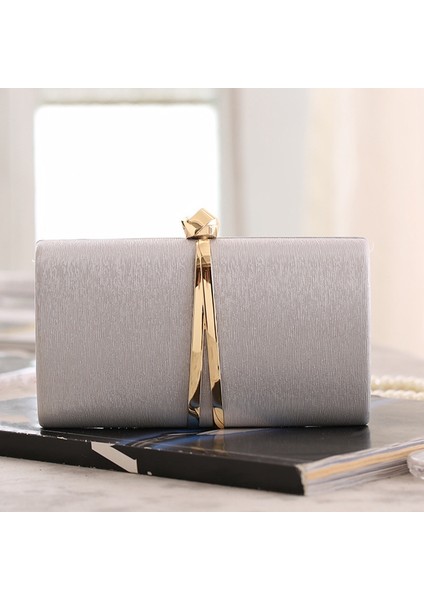 Kadın Akşam Debriyaj Çanta Çantalar ve Çantalar Parti Kadınlar Için Crossbody Çanta Zincir Omuz Çantası, Gümüş (Yurt Dışından) modelleri