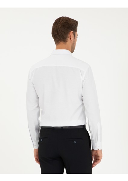 Erkek Beyaz Oxford Slim Fit Uzun Kollu Gömlek 50292539-VR013 indirimleri