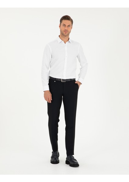 Erkek Beyaz Oxford Slim Fit Uzun Kollu Gömlek 50292539-VR013