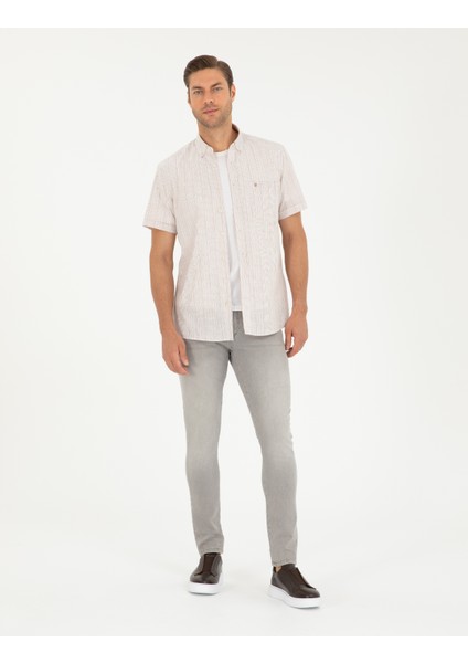 Erkek Haki Regular Fit Kısa Kollu Gömlek 50296042-VR027