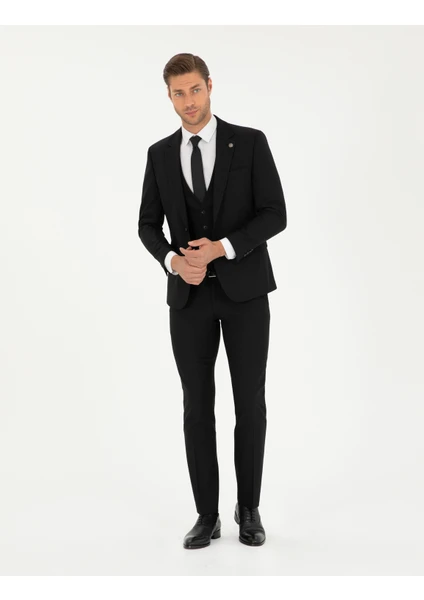 Pierre Cardin Erkek Siyah Slim Fit Takım Elbise 50296490-VR046