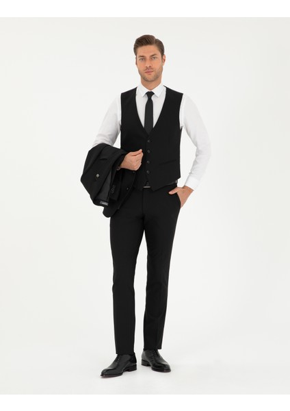 Pierre Cardin Erkek Siyah Slim Fit Takım Elbise 50296490-VR046