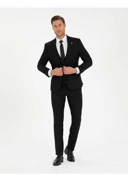 Pierre Cardin Erkek Siyah Slim Fit Takım Elbise 50296490-VR046